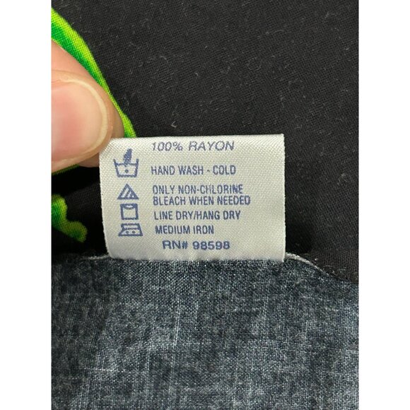 Koko Knot Black Green Rayon Scarf With Fringe Detail Batik Pattern - Picture 6 of 8